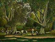 Henri Rousseau Landscape with Milkmaids oil painting artist